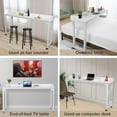 Arlopu Overbed Table with Wheels, 70.8'' Rolling Over Bed Desk for Full/Queen Size Bed, Mobile