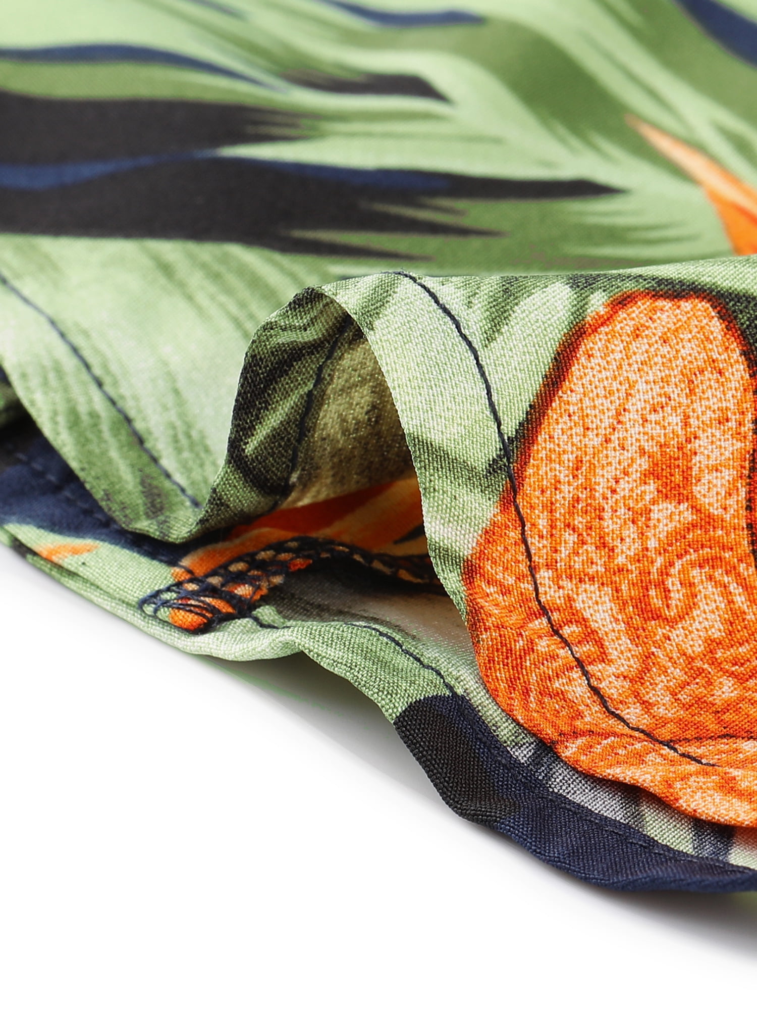 DARING DIVA Floral Leaves Print Short Sleeve Beach Top M Navy Blue