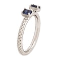 thumbnail image 3 of Sterling Silver Stackable Expressions Created Sapphire Two Stone Ring, 3 of 4
