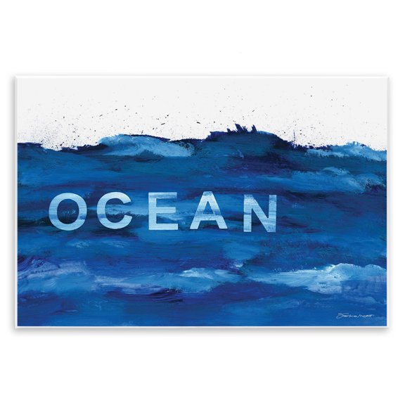 Stupell Industries Contemporary Minimal Ocean Blue Paint Splash Wall Plaque Art, 15 x 10, by Stephanie Workman Marrott