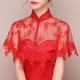 thumbnail image 5 of Vestido de novia, vestido de novia, cheongsam, cuello alto, encaje, malla, chal, capa, borla, 5 of 5