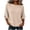 Beige, variant on TGSLY Women's 3/4 Sleeve Ribbed Tops Lightweight Soft Crew Neck Trendy Blouses Loose Fit Dressy Casual Solid Color Fall Shirts L