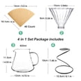 thumbnail image 7 of LEIJOCO Pour Over Coffee Maker Set – Includes Glass Coffee Dripper, Metal Dripper Stand, Heat Resistance 600ml Coffee Server and 40 Count Paper Coffee Filters, 4 in 1 Black Set, 7 of 7