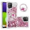 thumbnail image 1 of Funda para Samsung Galaxy A22 4G con Brillo Líquido Flotante, Purpurina, Parachoques y Anillo Giratorio Soporte, 1 of 5