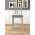 thumbnail image 4 of Home Design Kinsley 5-Piece Counter Set, Antique Gray/Gray, Square Table with Slat-Back Cushioned Chairs, Modern Minimalist Style, 4 of 6