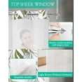 thumbnail image 4 of No Hook Shower Curtain with Snap in Liner, Abstract Geometric Green Willow Leaves Lines Hotel Shower Curtains for Bathroom, Washable Shower Curtain Liner Set with Mesh Top Window, 72"x96", 4 of 6