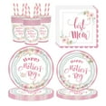 thumbnail image 2 of TIMIFIS Tableware Tableware Mother's Day Flower Theme Disposable Tableware Paper Tissue Paper Cup Party Decoration Supplies Kitchen Appliances, 2 of 8