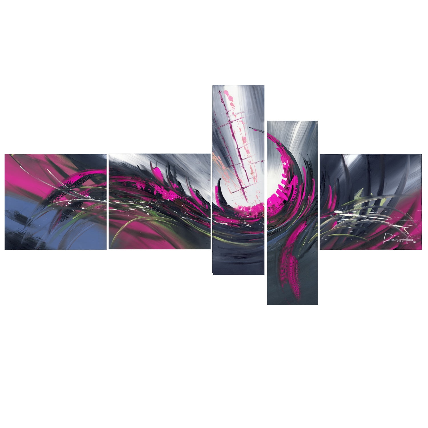 Design Art Orange Modern World 5 Piece Graphic Art on Wrapped Canvas Set