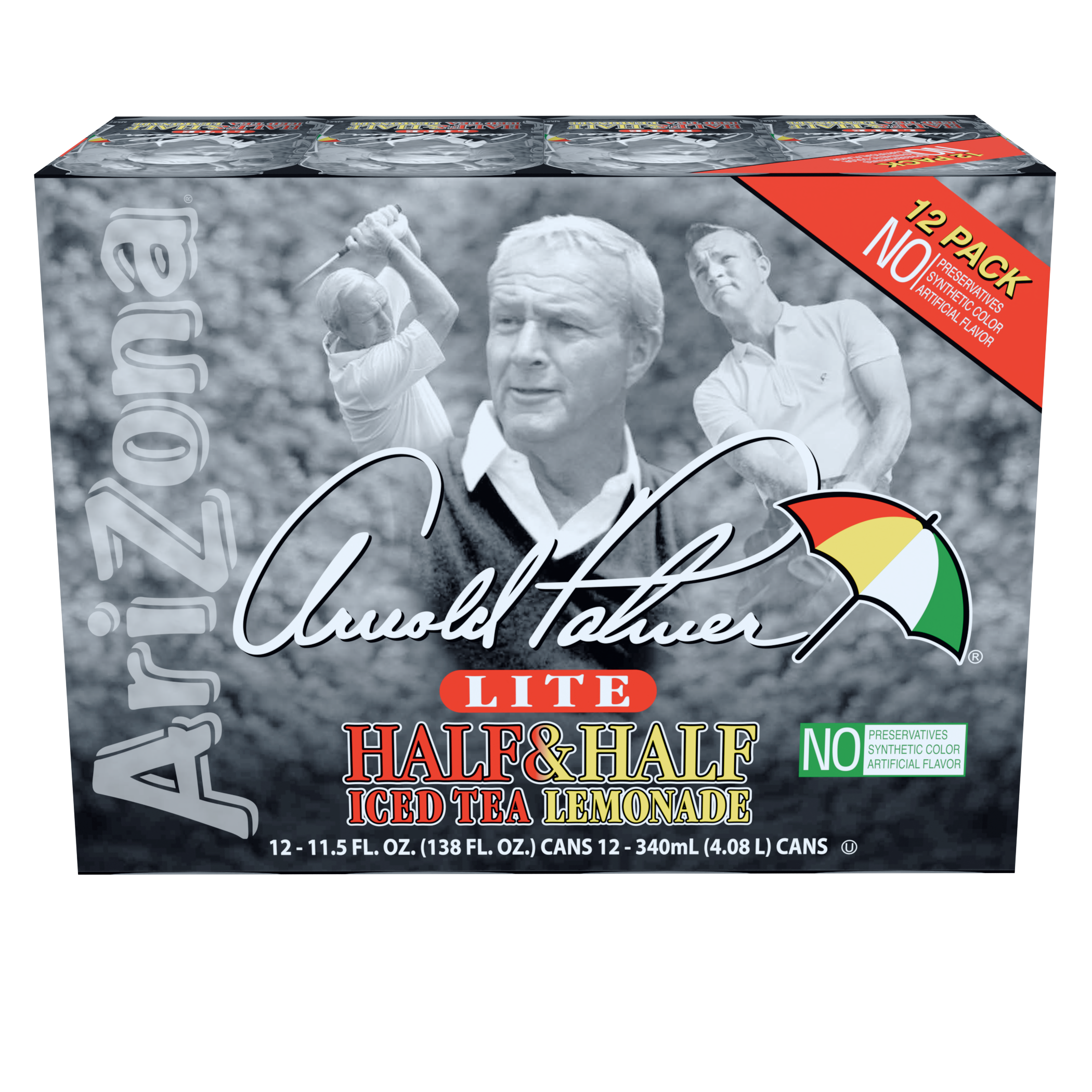 AriZona Arnold Palmer Lite Half & Half Iced Tea Lemonade - 11.5 fl oz (pack of 12)