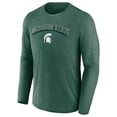 thumbnail image 2 of Men's Heathered Green Michigan State Spartans Go Deep Long Sleeve T-Shirt, 2 of 3