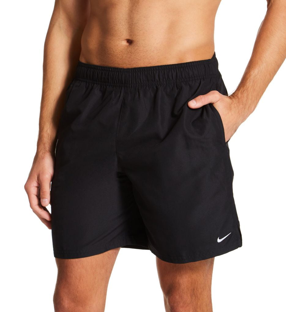 Nike Mens Solid Lap 7 Volley Short Swim Trunk - Black White - M - Walmart.com
