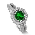 thumbnail image 2 of Luxurious 2 Carat Emerald and Diamond halo Engagement Ring in 10K White Gold, 2 of 4