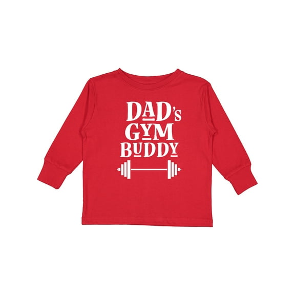 Inktastic Daddy Gym Buddy Workout Fitness Boys or Girls Long Sleeve Toddler T-Shirt