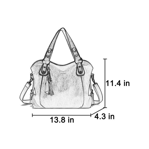MAWCLOS Ladies Tote Bag Top Handle Handbag Multi Pockets Retro Shoulder  Bags Large Capacity Women Crossbody Adjustable Strap Lake Blue