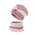 thumbnail image 4 of Bibifish Womens Hat Scarf Sets Beige Fluffy Knit Soft Fleece Lined Beanie Hat And Neck Warmer Casual Cold Season Streetwear Chic Warm Winter Sets, 4 of 4