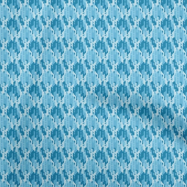 oneOone Cotton Flex Turquoise Blue Fabric Abstracts Sewing Craft Projects Fabric Prints By Yard 40 Inch Wide