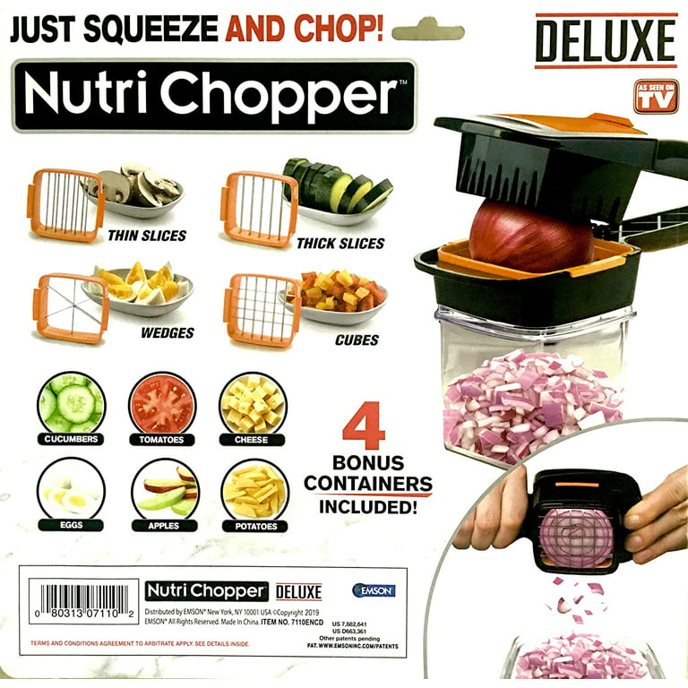 Nutri Chopper Vegetable Slicer Chops Cubes Wedges Multi-purpose Food Chopper