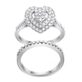 thumbnail image 1 of Bague en Forme de Cœur Diamant Complet Mode Gravée Diamant, 1 of 2