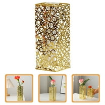 ADDHAT Unique Design Metal Vase Iron Art Flower Vase Glass Tube Planter Home Decor Perfect For Centerpieces