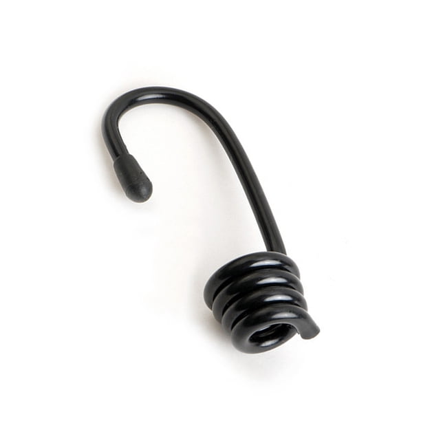 Camping Tienda Carga de coche Cuerda Elástica Cuerda Tendedero PVC Plástico Recubierto Gancho Portátil Canoa Canalización Cordón Bungee DIY Ganchos de espiral 70mm seitruly OD003258-03