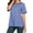 Blue, variant on Womens Short Short Sleeve Striped Shirt 2026 Summer Crew Neck Tops Casual Loose Fit Tee Blue L