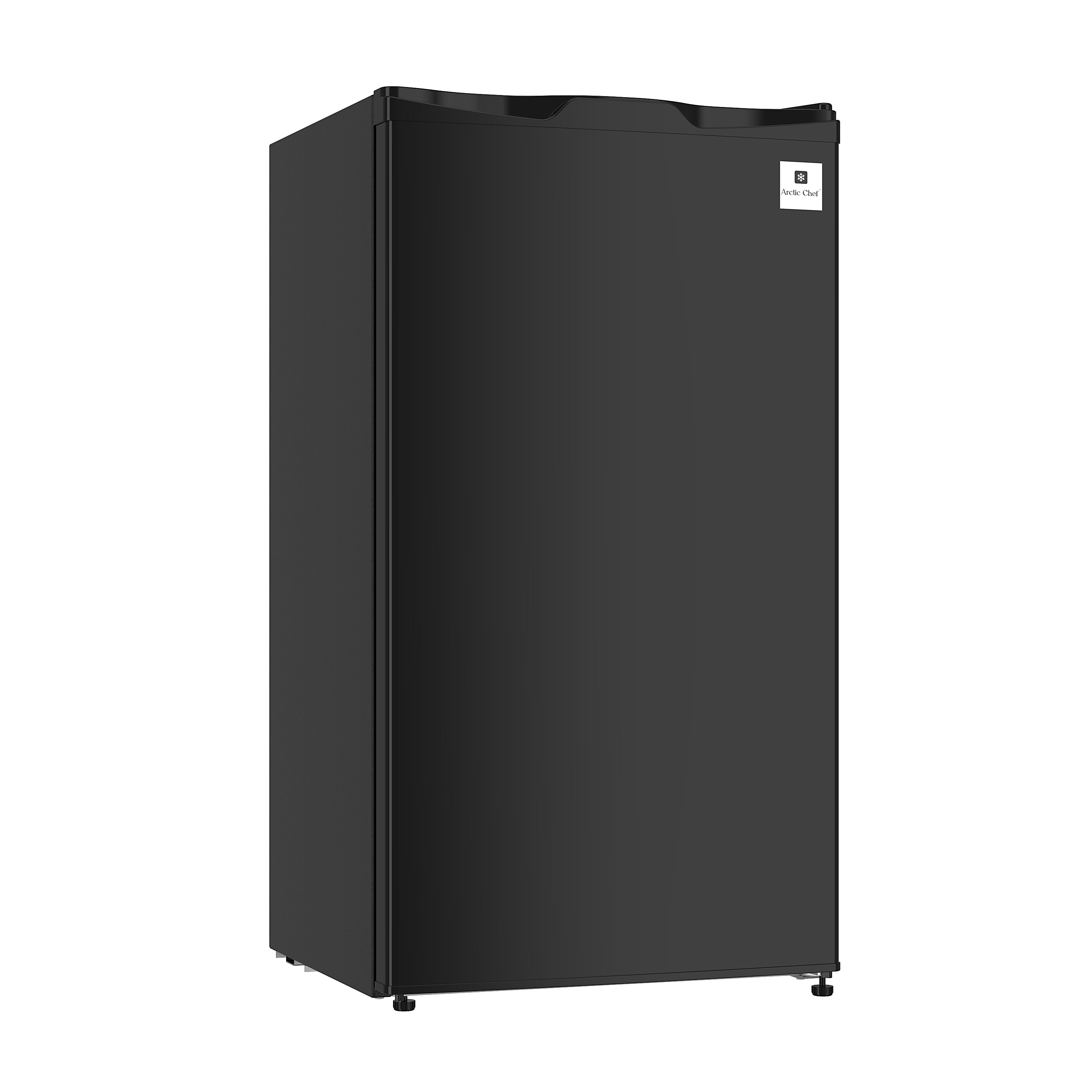 Arctic Chef 3.2 Cu. Ft. Compact Fridge with Chiller Compartment, Space-Saving Mini Fridge with Integrated Can Dispenser, Black