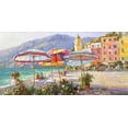 thumbnail image 2 of Obuchovsky, Yury 24x14 Gold Ornate Wood Framed with Double Matting Museum Art Print Titled - Umbrellas by the Sea, 2 of 4