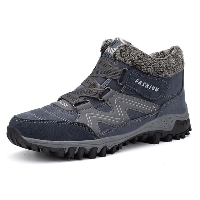 Zapatos de senderismo casuales de invierno Felpa Mujer Hombre Botines Zapatillas (Azul marino 45) Hugtrwg Para Estrenar