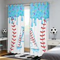 thumbnail image 2 of Manfei Cute Baseball Blackout Curtains, Cartoon Personalized Initial AWindow Curtains Pack of 2 (38x45 Each), Light Blue A, 2 of 5