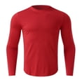 thumbnail image 5 of Gephdiin Compression Shirt Men Workout Shirts for Men Fitness Sports Quick Frying Long Sleeve T Shirt Tight Elastic Bottoming Top Mens Shirts Mens T-Shirts Polyester Red M, 5 of 6