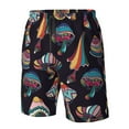 thumbnail image 5 of Kll Colorful Mushrooms In Doodle Style Men'S Casual Summer Beach Shorts Hawaiian Shorts With Pockets-Xx-Large, 5 of 9