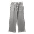 thumbnail image 7 of UKHCCC Straight Leg Jeans for Women High Waist Wide Elastic Denim with Pockets Loose Fit Pants Casual Everyday Stretchy Cotton Retro Baggy Trousers XS-L, 7 of 7