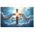 thumbnail image 2 of LUUFILx Easter Religious Banner He Has Risen Backdrop Cross Background Spiritual Church Decoration Resurrection Sunday Altar Display Faith Event Decor, 2 of 8