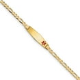 thumbnail image 1 of 14K Yellow Gold bracelet Medical Figaro Alert Red 7 in 8.5 mm 3.5, 1 of 3