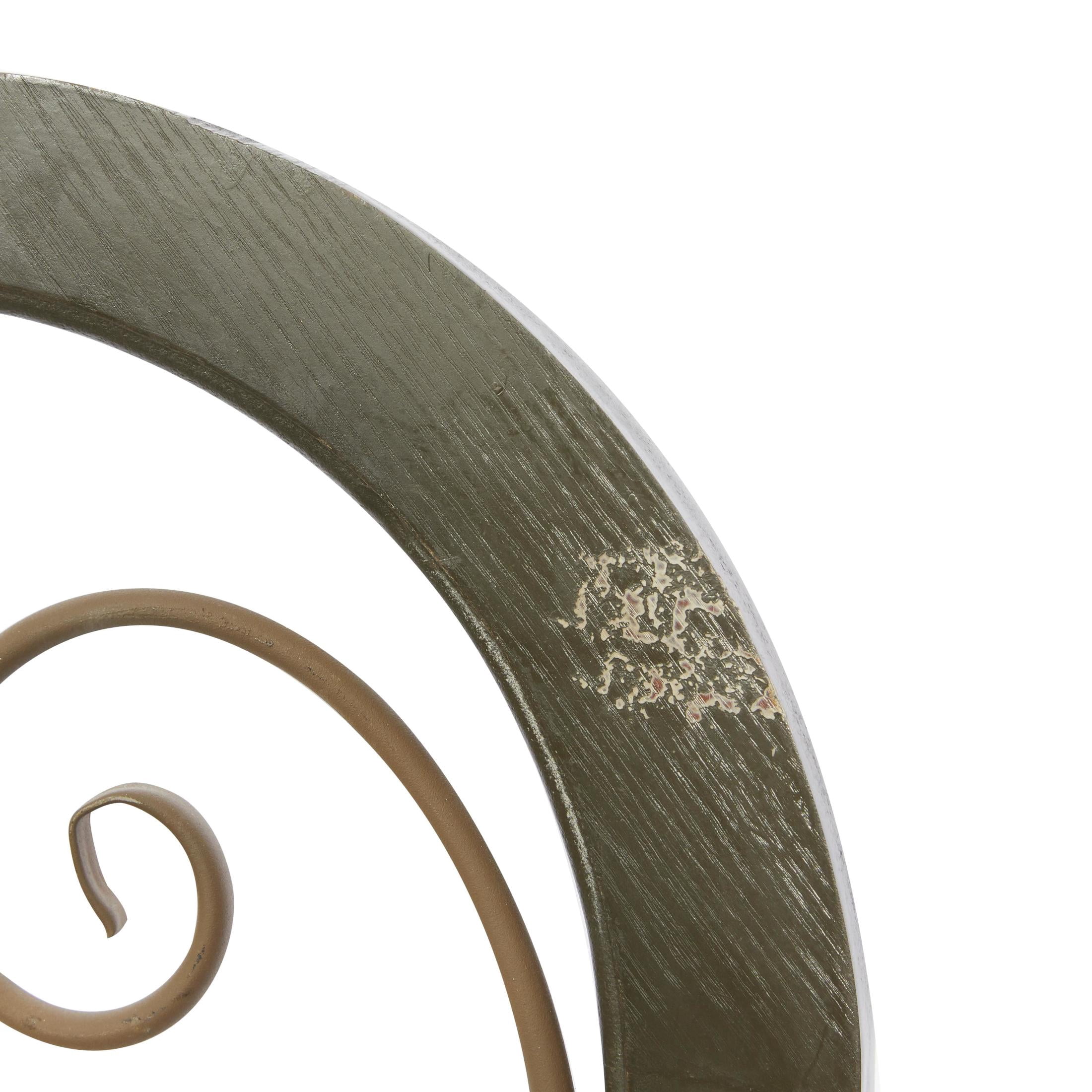 DecMode Brown Rustic Wood Scrollwork Pattern with Arched Frame Wall Décor, 15"W x 48"H