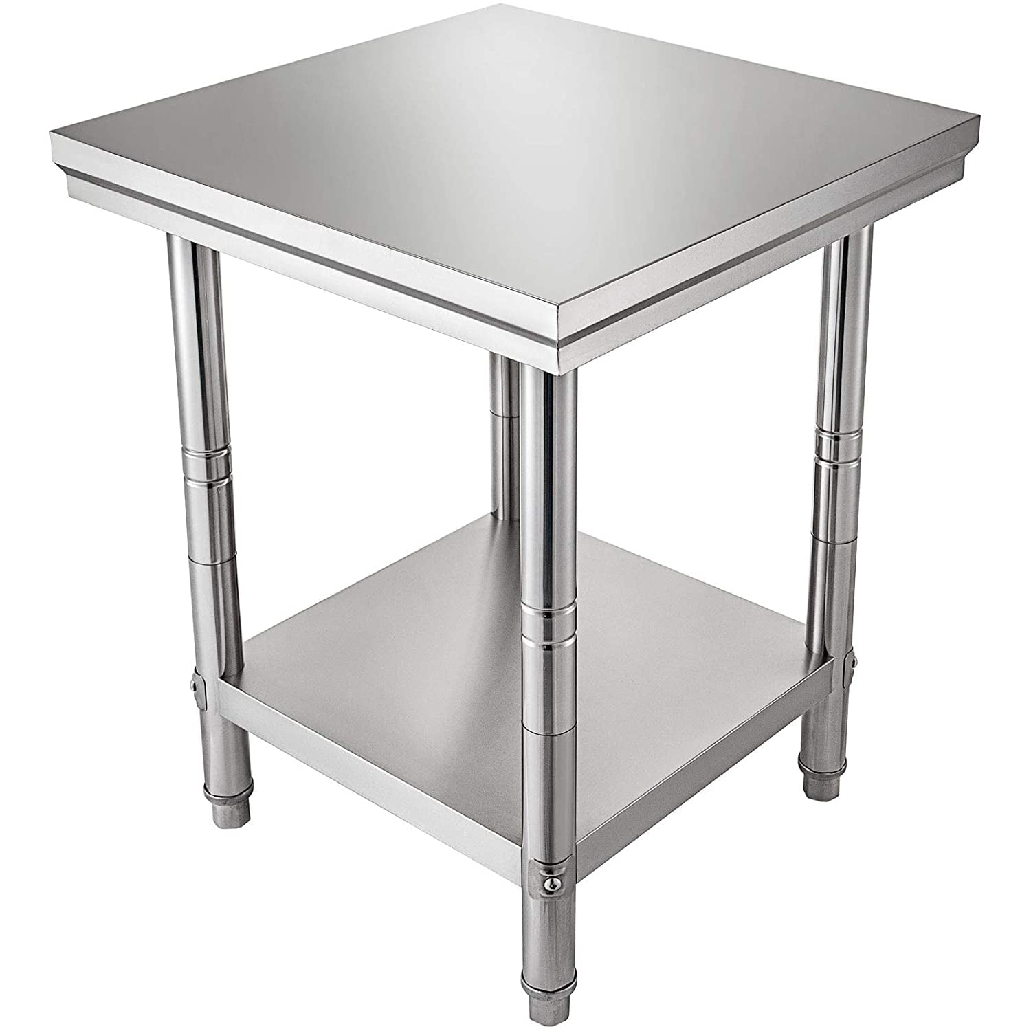 VEVOR Commercial Kitchen Work Table with 4-Wheels Flexible Adjustment ...