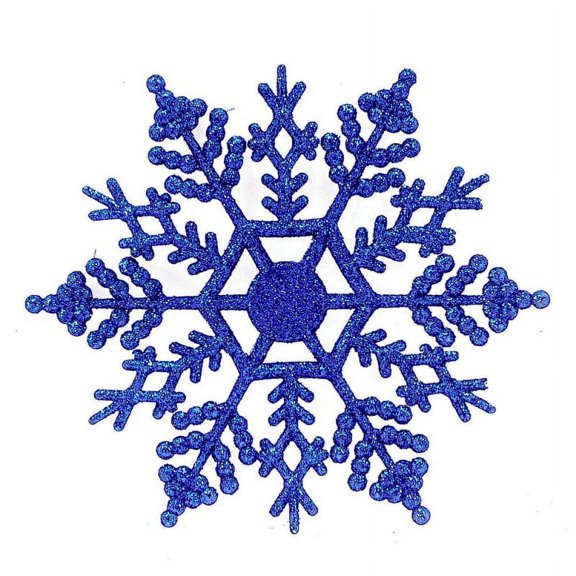 4-Inch Plastic Glitter Snowflake Christmas Ornaments Xmas Tree Decor 12pcs