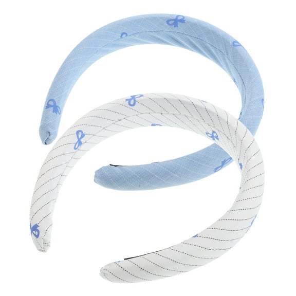 Homoyoyo 2-Pack Assorted Color Bow Headbands with Wide Fabric and Durable Plastic Band for Girls and Women Hair Accessories