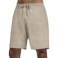 thumbnail image 2 of MIXUE Mens Shorts Summer Solid Color Elastic Waist Drawstring Casual Athletic Running Gym Loose Fit Beach Holiday Wear,Beige,XXXL, 2 of 4