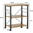 thumbnail image 2 of SogesPower 3-Tier Kitchen Island Microwave Cart with Wheels Kitchen Organizer Storage Shelf- Rustic, 2 of 7