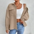 thumbnail image 5 of Maplenight Women's Corduroy Shackets Casual Lapel Long Sleeve Tops Button Down Fall Jackets with Pockets, 5 of 6