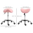 thumbnail image 3 of HOMCOM Chaise de Salon pour Spa, Chaise de Beauté avec Roues Pivotantes, Rose, 3 of 10