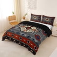thumbnail image 2 of jejeloiu Bold Tribal Bedding,Southwest Print Duvet Cover Full For Boys,Red Gray,Black Reversible,3-Piece,1 Duvet Cover and 2 Pillowcases, 2 of 6