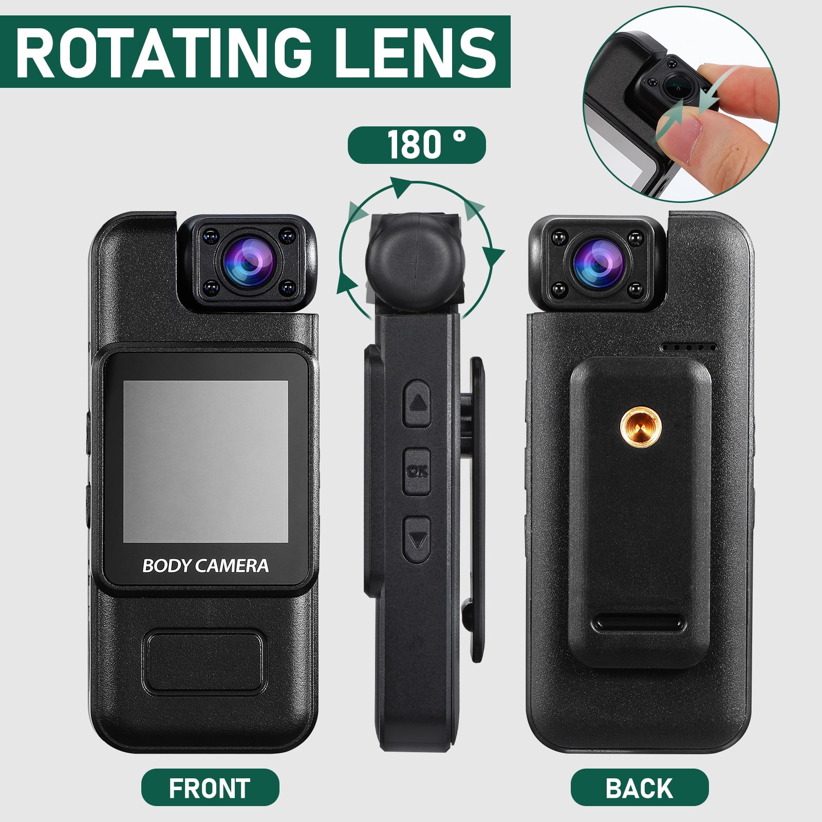 Plagage 4K Body Camera: 4k Clip On Camera with Audio & Video Recording - Wearable Personal Portable Recorder with Night Version & 32G Card