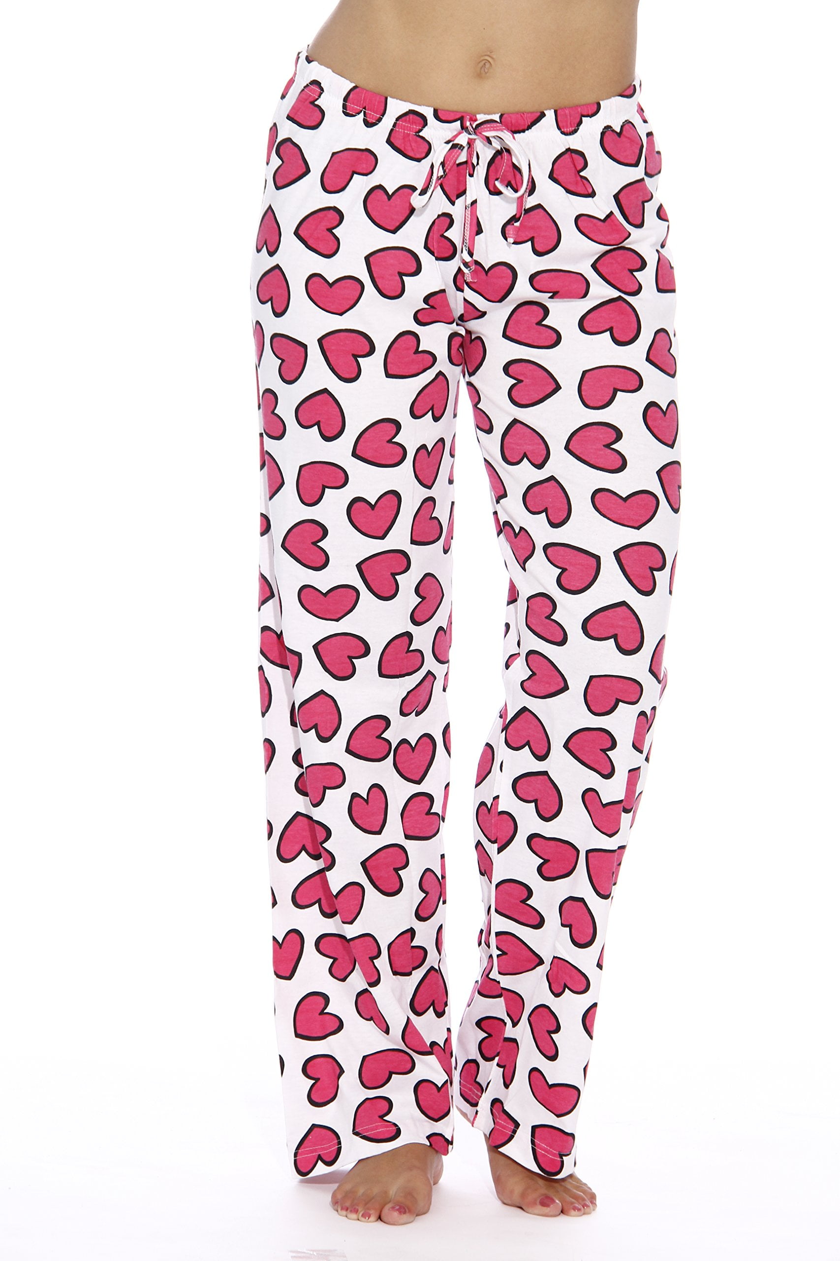 Just Love Women Pajama Pants / Sleepwear / PJs (Hearts White, 1X