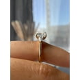 thumbnail image 5 of 3.00Ct Elongated Cushion Moissanite Trilogy Ring, Pear Side Stones & Cathedral, 18K White Gold, 5 of 7