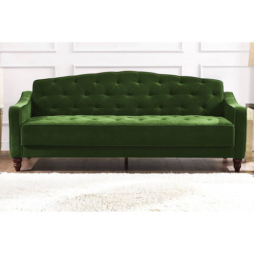 Vintage Tufted Sofa Sleeper Green Blue Gray Pink Dark Red Beige Bed Couch Futon  eBay