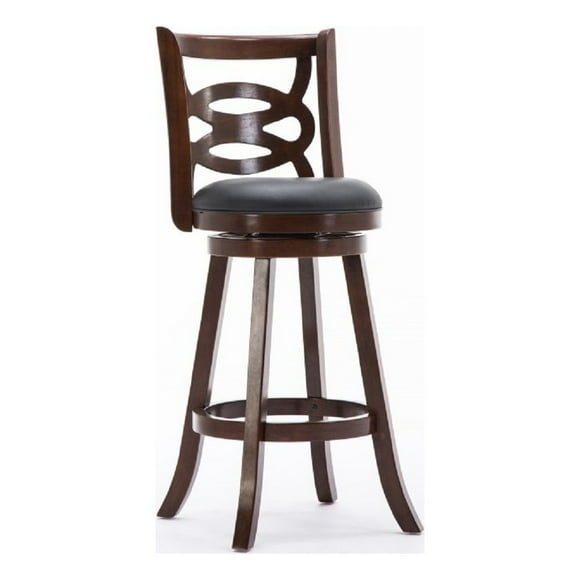 Boraam Siena Bar Height Swivel Bar Stool in Cappuccino Finish