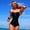 Black, variant on HUAXUN Womens One Piece Swimsuits Push Up Bathing Suit Tankini Swimsuits for Women Full Coverage Slimming Swimwear Full Coverage Swimsuits for Women