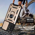 thumbnail image 2 of Feishell Compatible with Samsung Galaxy A13 5G Case with Sliding Camera Lens Cover and Ring Kickstand Heavy Duty Military Grade Protection Phone Shockproof Back Cover for Samsung A13 5G, Gold, 2 of 7